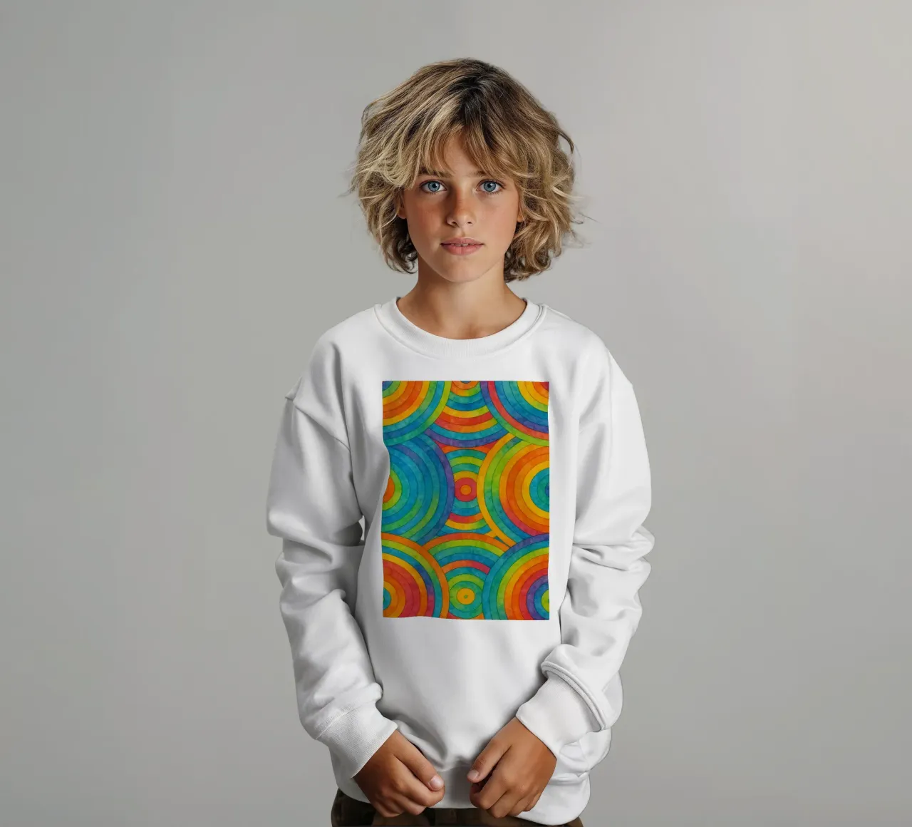 círculo geométrico abstracto línea sudadera para niño de arkhanz