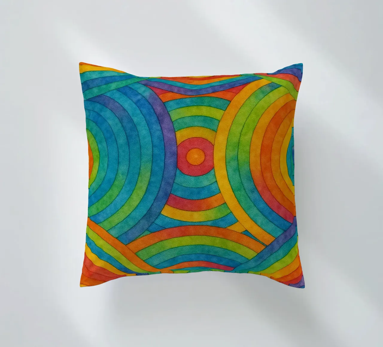 abstract geometric circle line decorative cushion by arkhanz