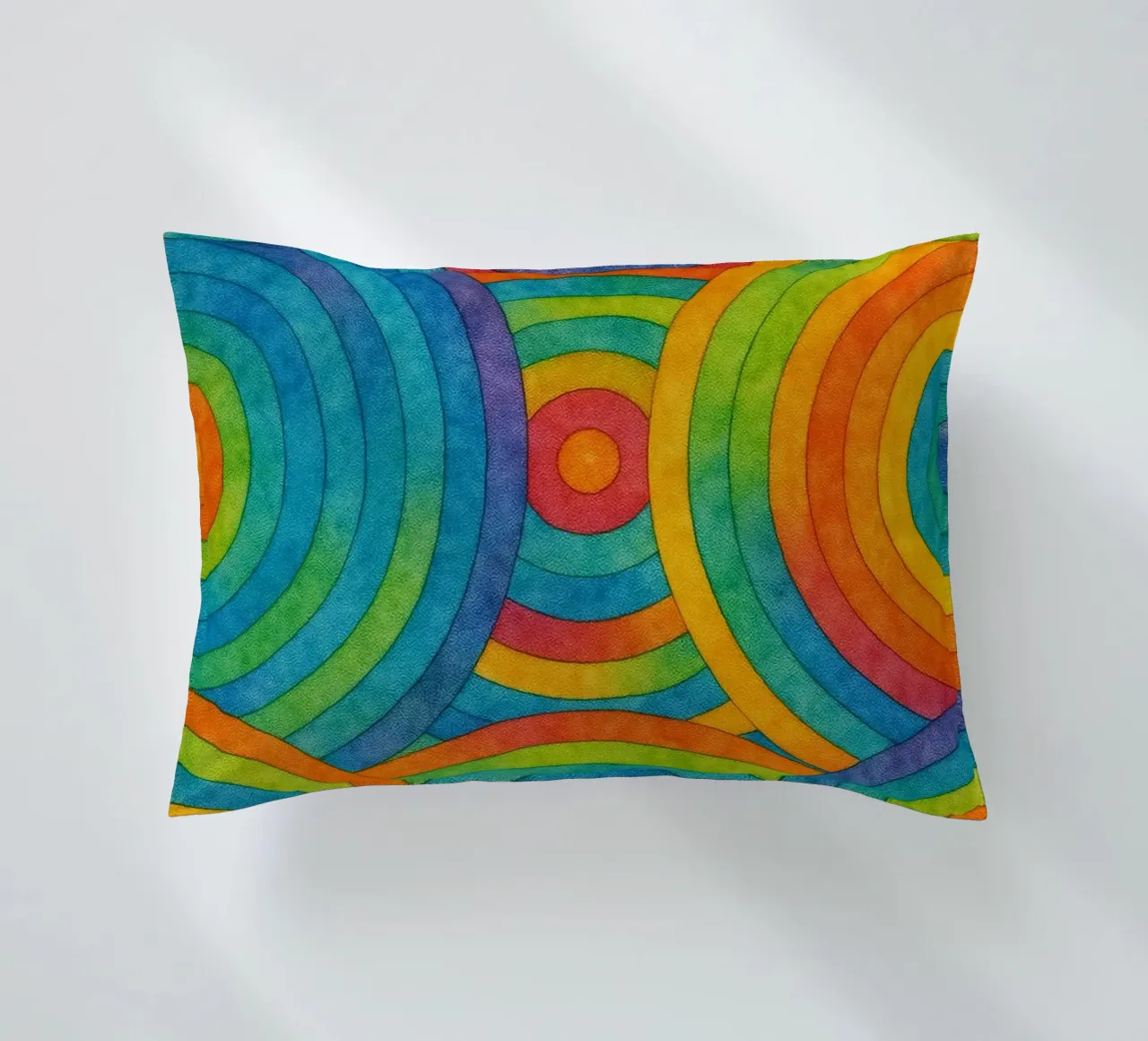 abstract geometric circle line decorative cushion by arkhanz
