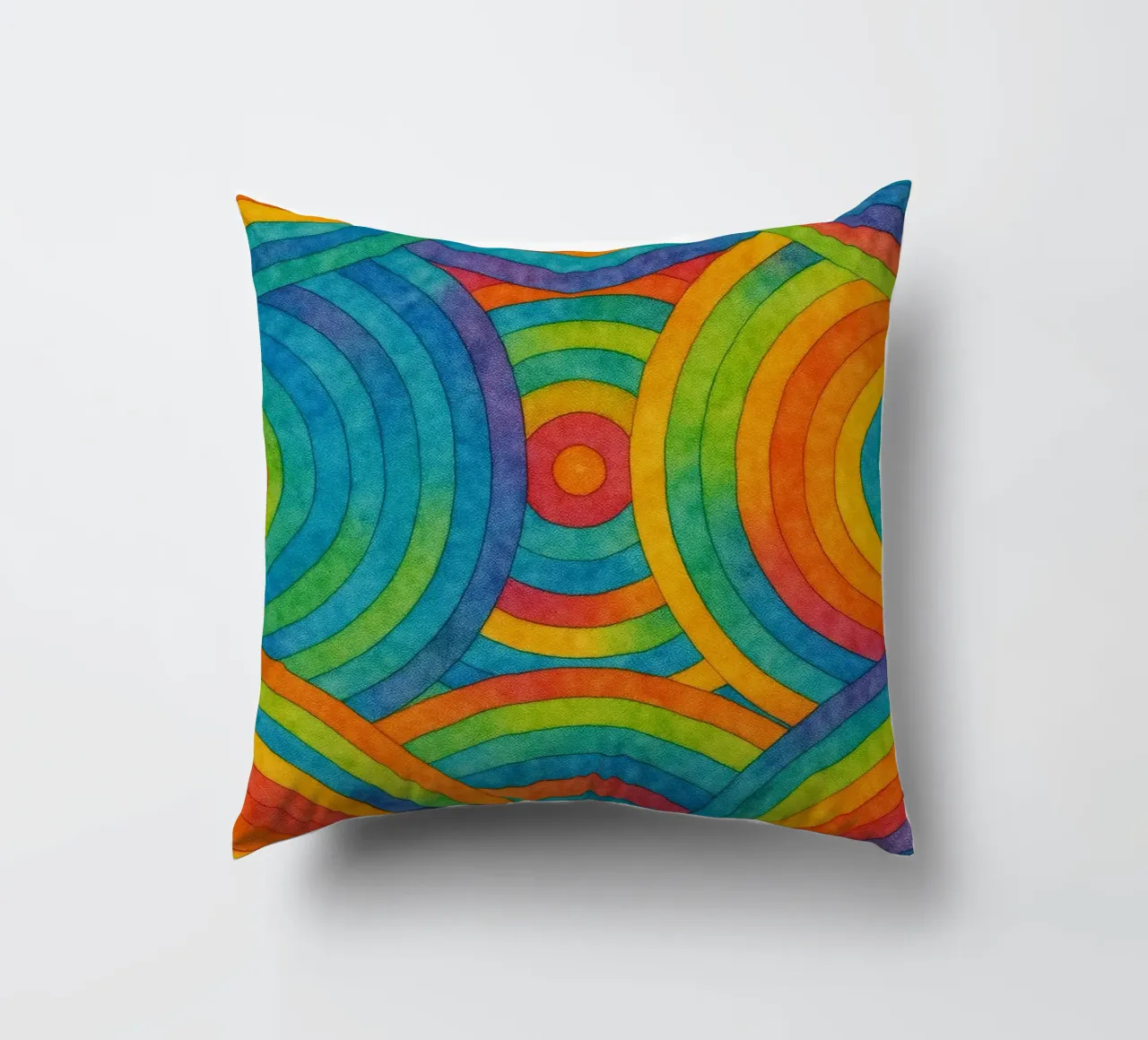 abstract geometric circle line decorative cushion by arkhanz