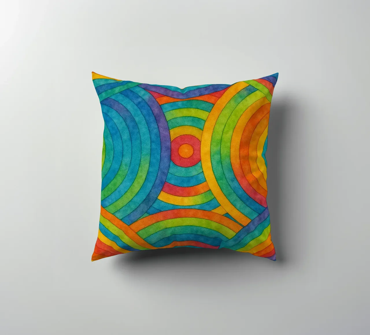 abstract geometric circle line decorative cushion by arkhanz