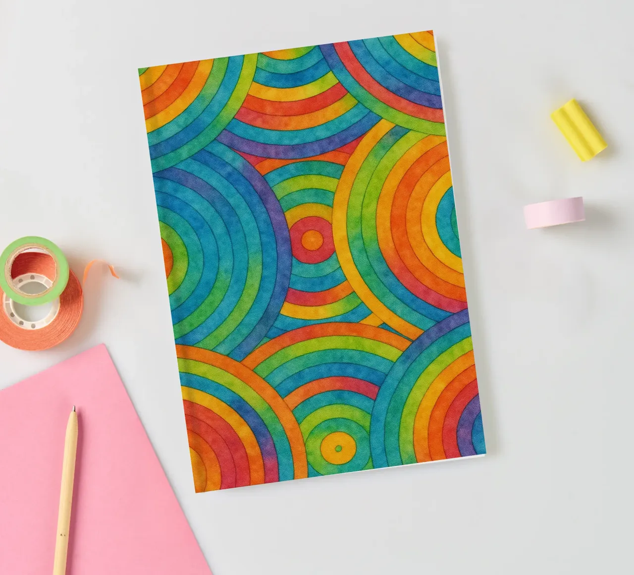 abstract geometric circle line notebook by arkhanz