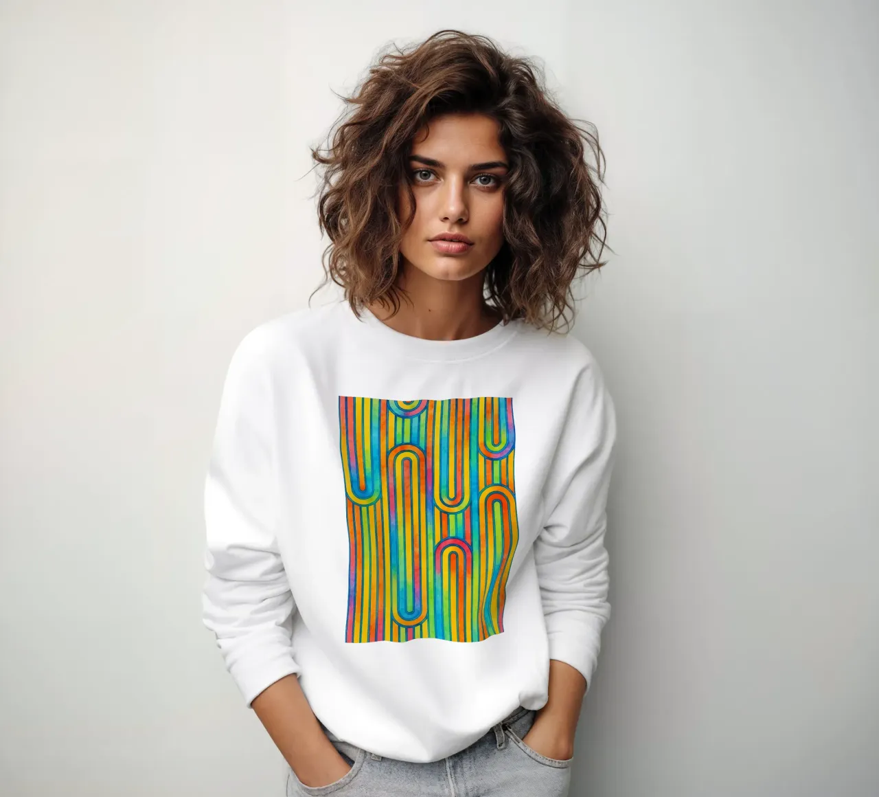 linea geometrica astratta colorfull felpa da arkhanz
