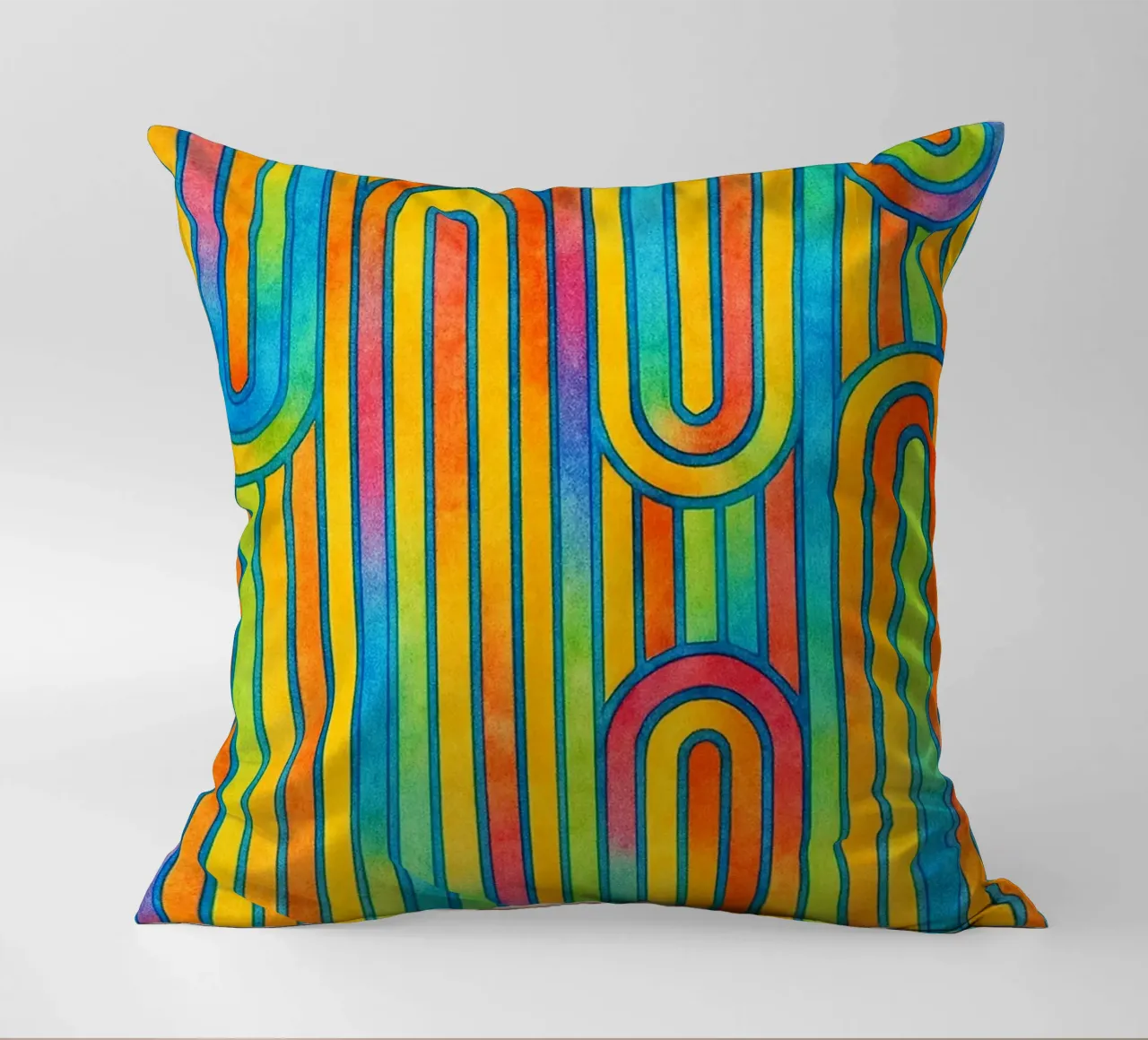 linea geometrica astratta colorfull cuscino da arkhanz