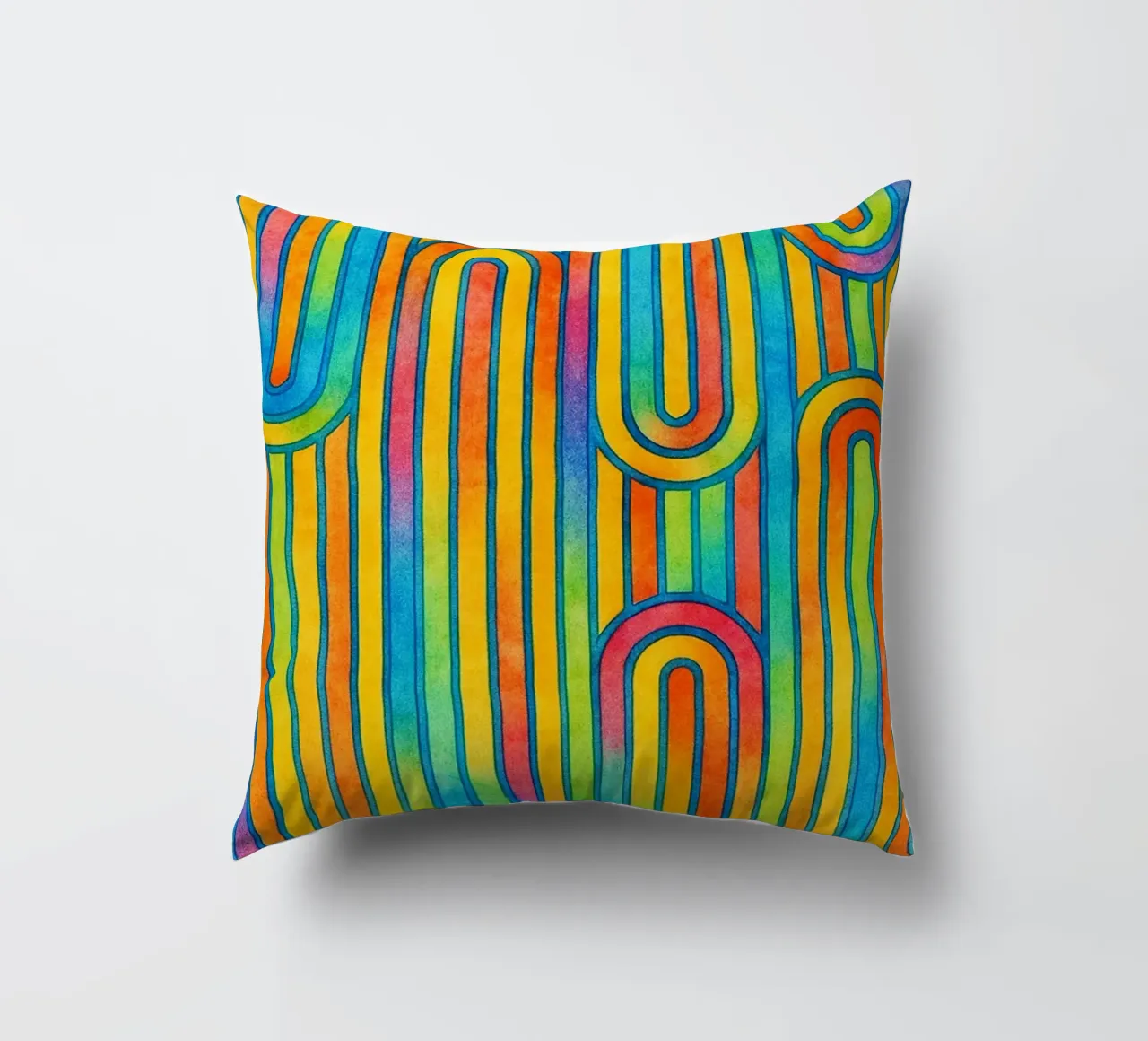 linea geometrica astratta colorfull cuscino da arkhanz