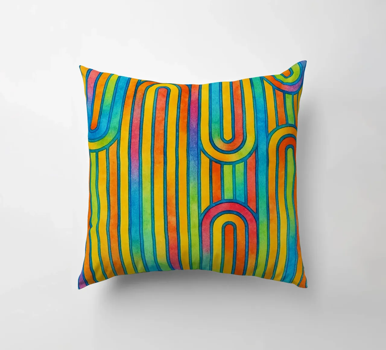 linea geometrica astratta colorfull cuscino da arkhanz