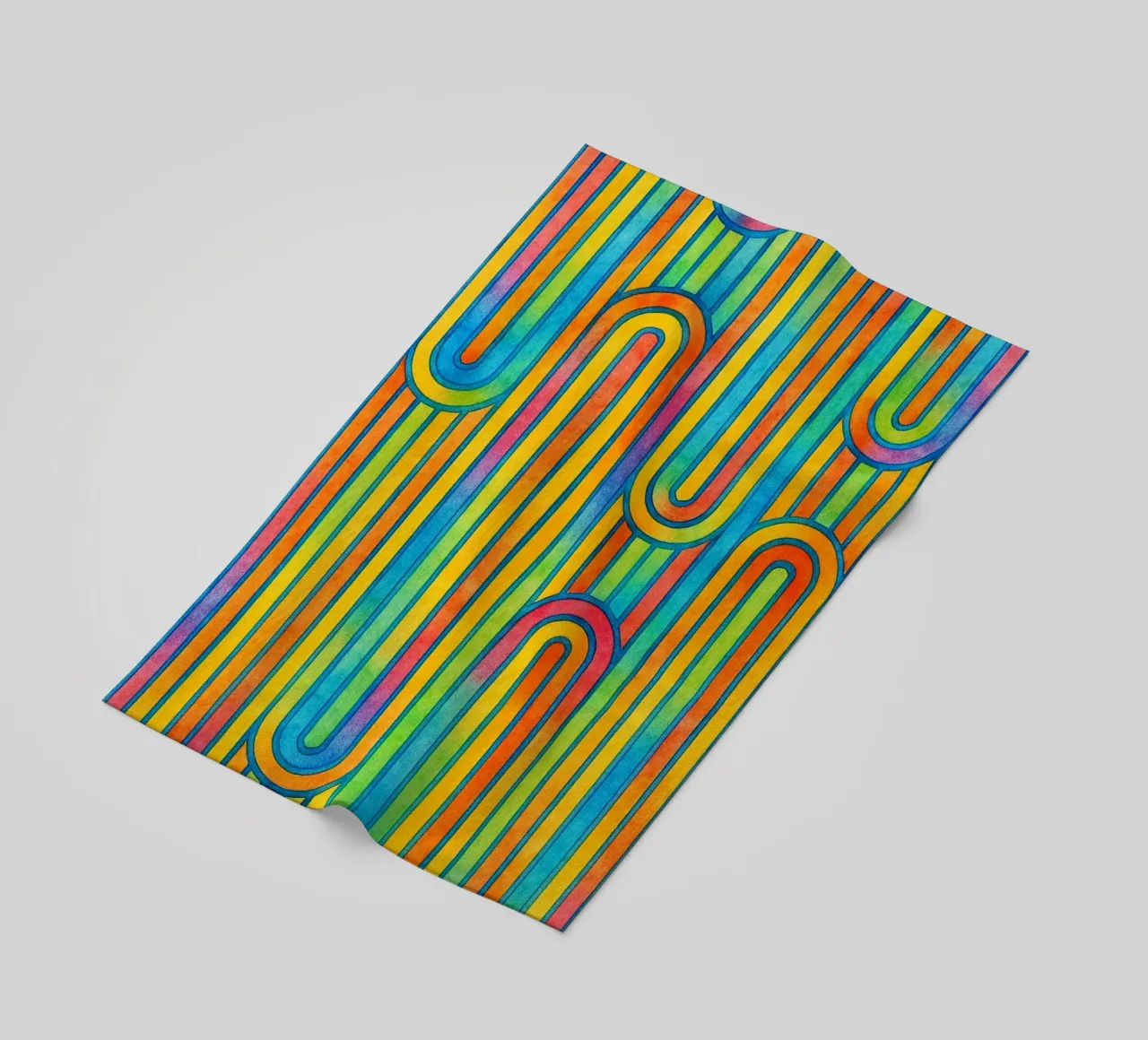 linea geometrica astratta colorfull telo mare da arkhanz