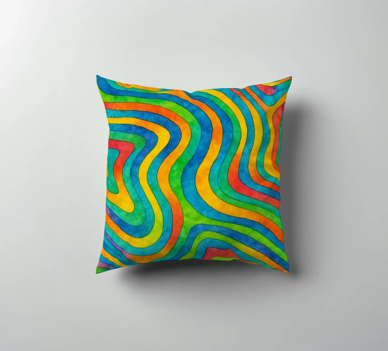 abstract geometric contour line decorative cushion by arkhanz