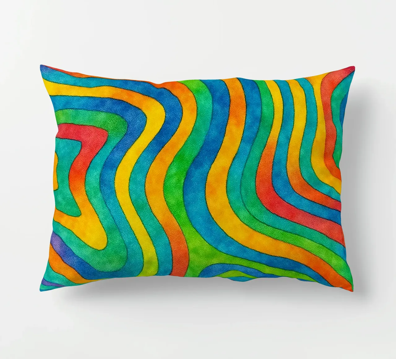 abstract geometric contour line decorative cushion by arkhanz