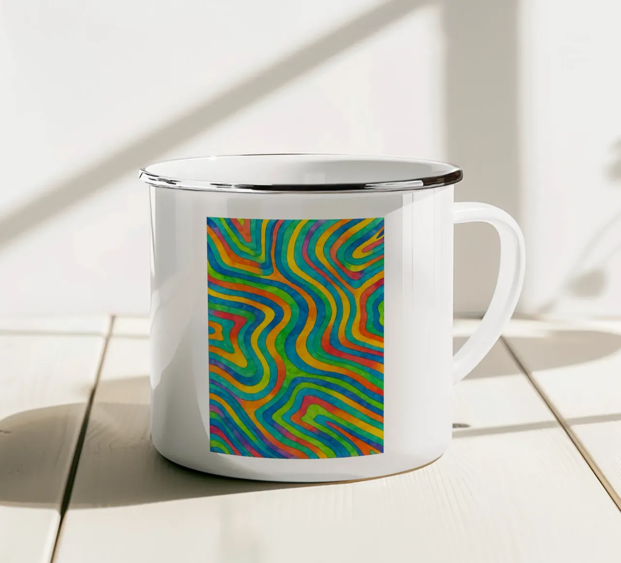 linea di contorno geometrica astratta tazza in smalto da arkhanz