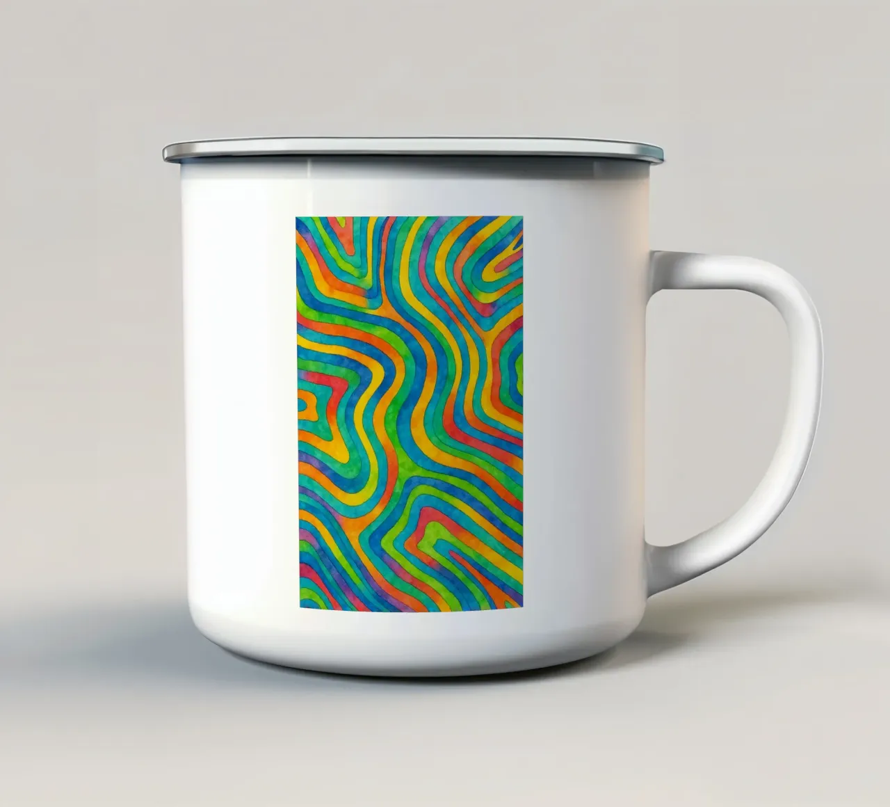 linea di contorno geometrica astratta tazza in smalto da arkhanz