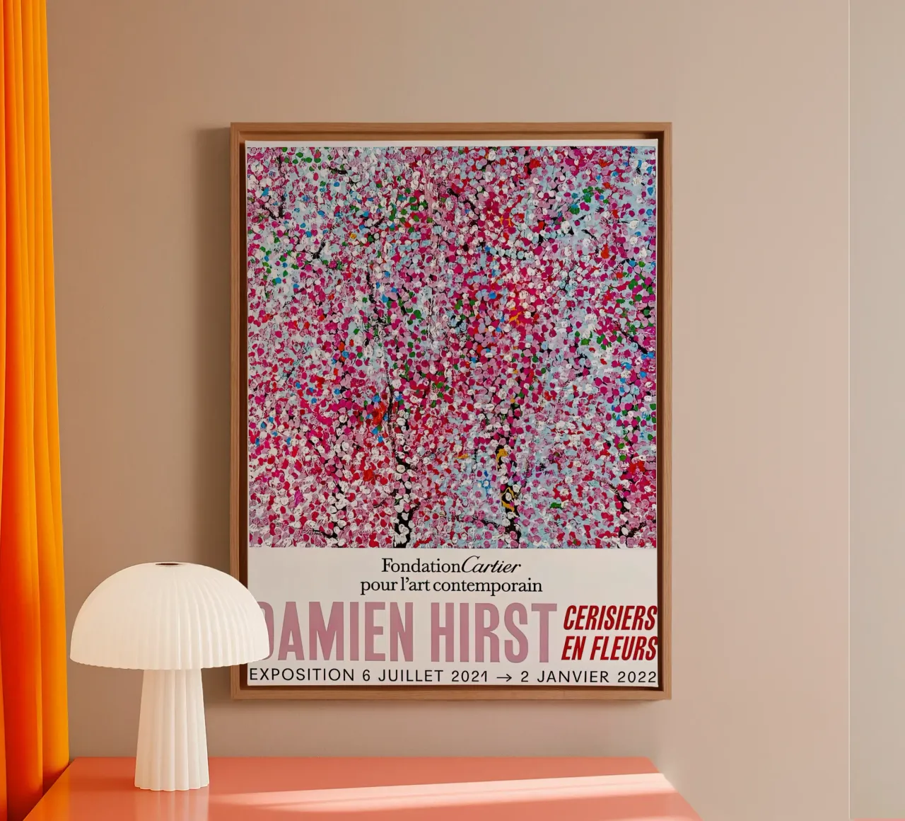 Esposizione di fiori di Damien Hirst tela con Cornice a cassetta da Romeyoprints