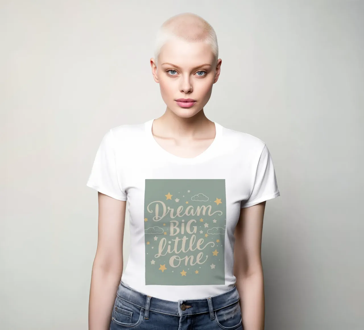 sognare in grande con le nuvole e le stelle dei cartoni animati su un bambino t-shirt da donna da DesignDoodle
