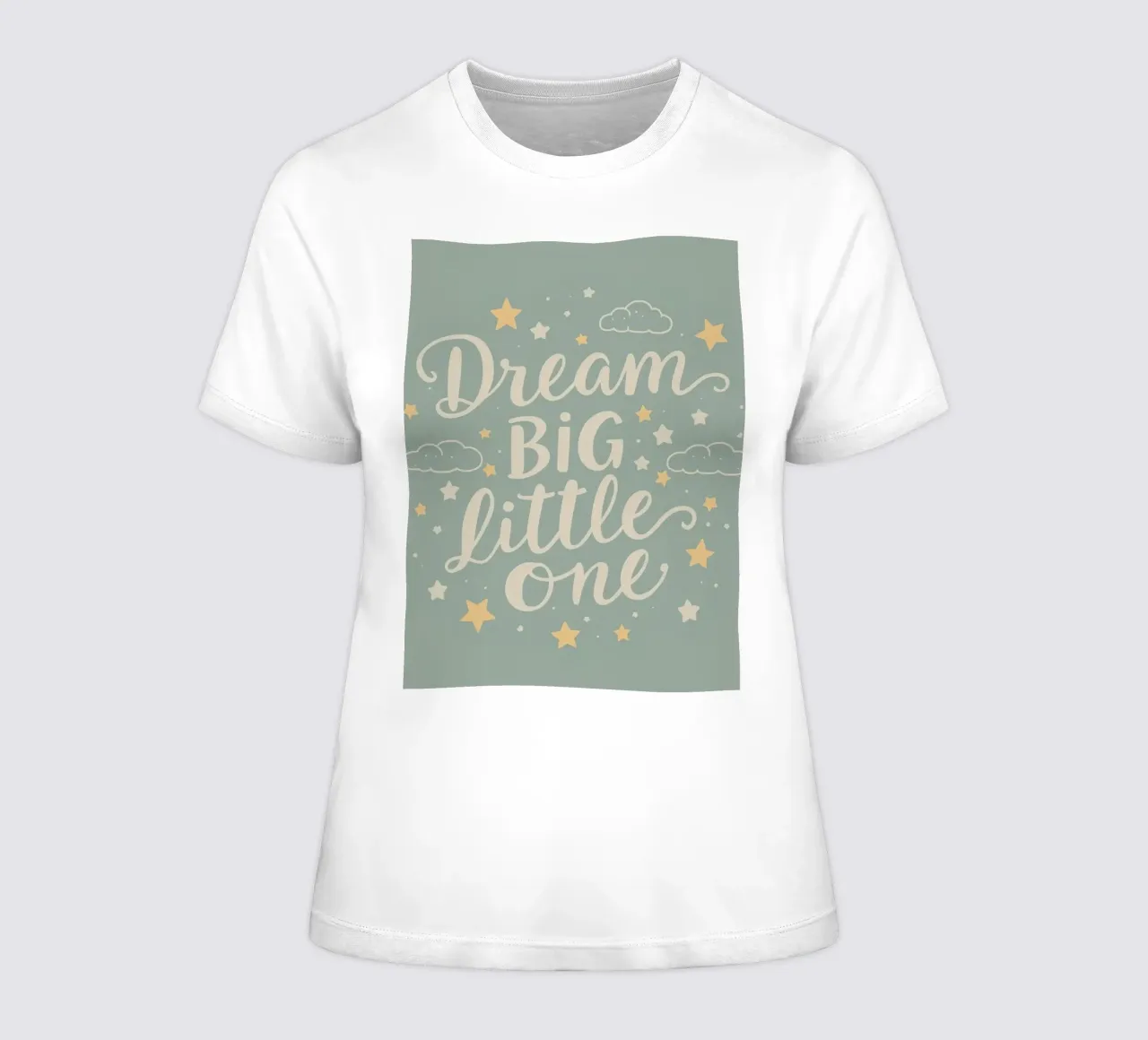 sognare in grande con le nuvole e le stelle dei cartoni animati su un bambino t-shirt da donna da DesignDoodle