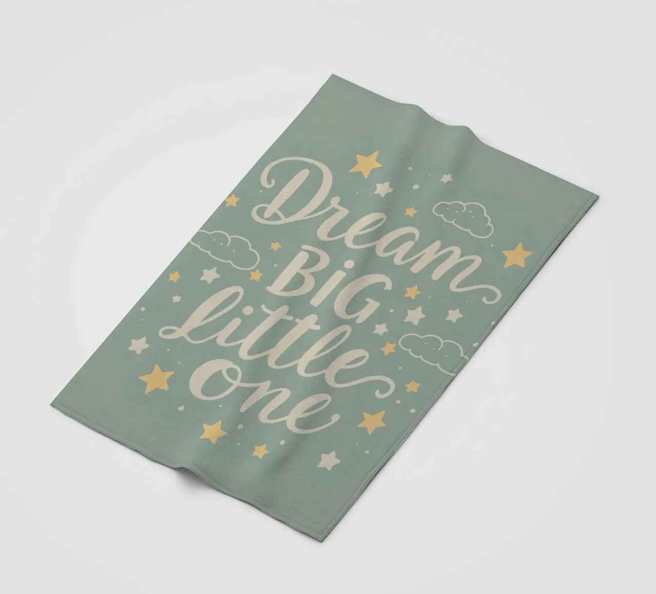 sognare in grande con le nuvole e le stelle dei cartoni animati su un bambino coperta in pile da DesignDoodle