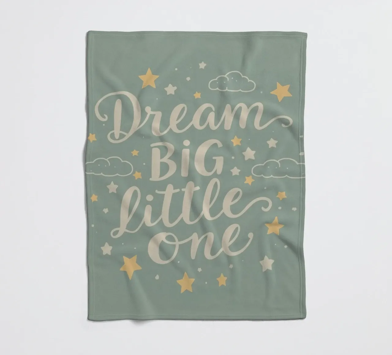 sognare in grande con le nuvole e le stelle dei cartoni animati su un bambino coperta in pile da DesignDoodle