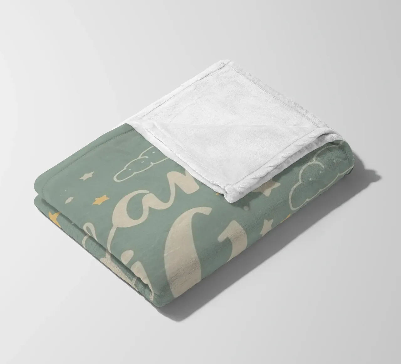sognare in grande con le nuvole e le stelle dei cartoni animati su un bambino coperta in pile da DesignDoodle