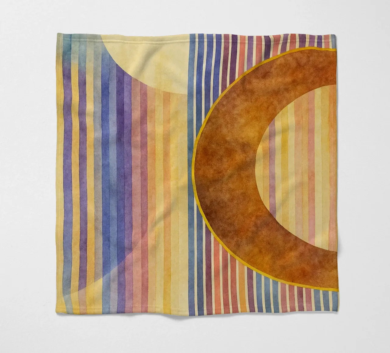 linea geometrica astratta di luna crescente coperta in pile da arkhanz