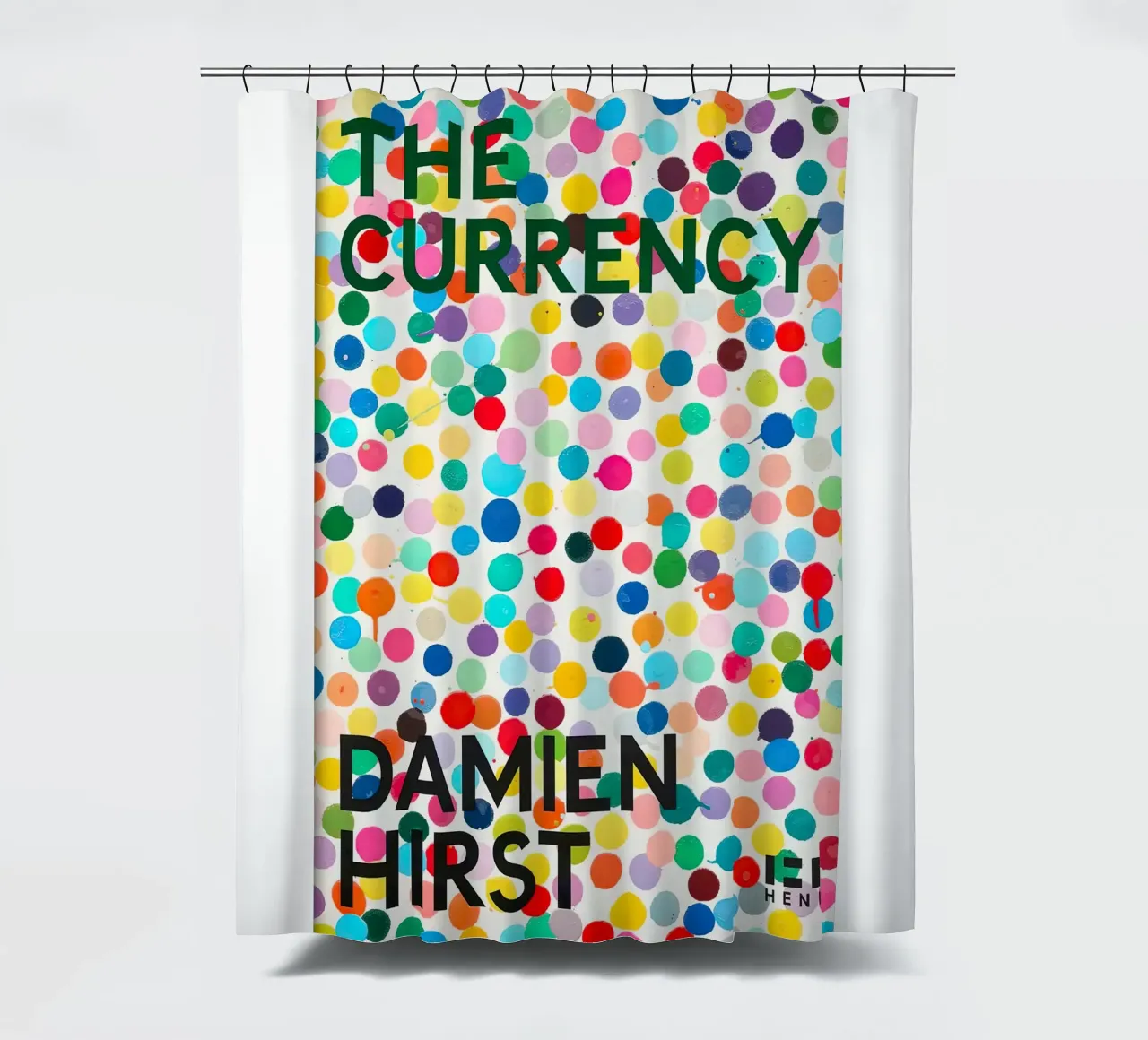 Damien Hirst The Currency shower curtain by Romeyoprints