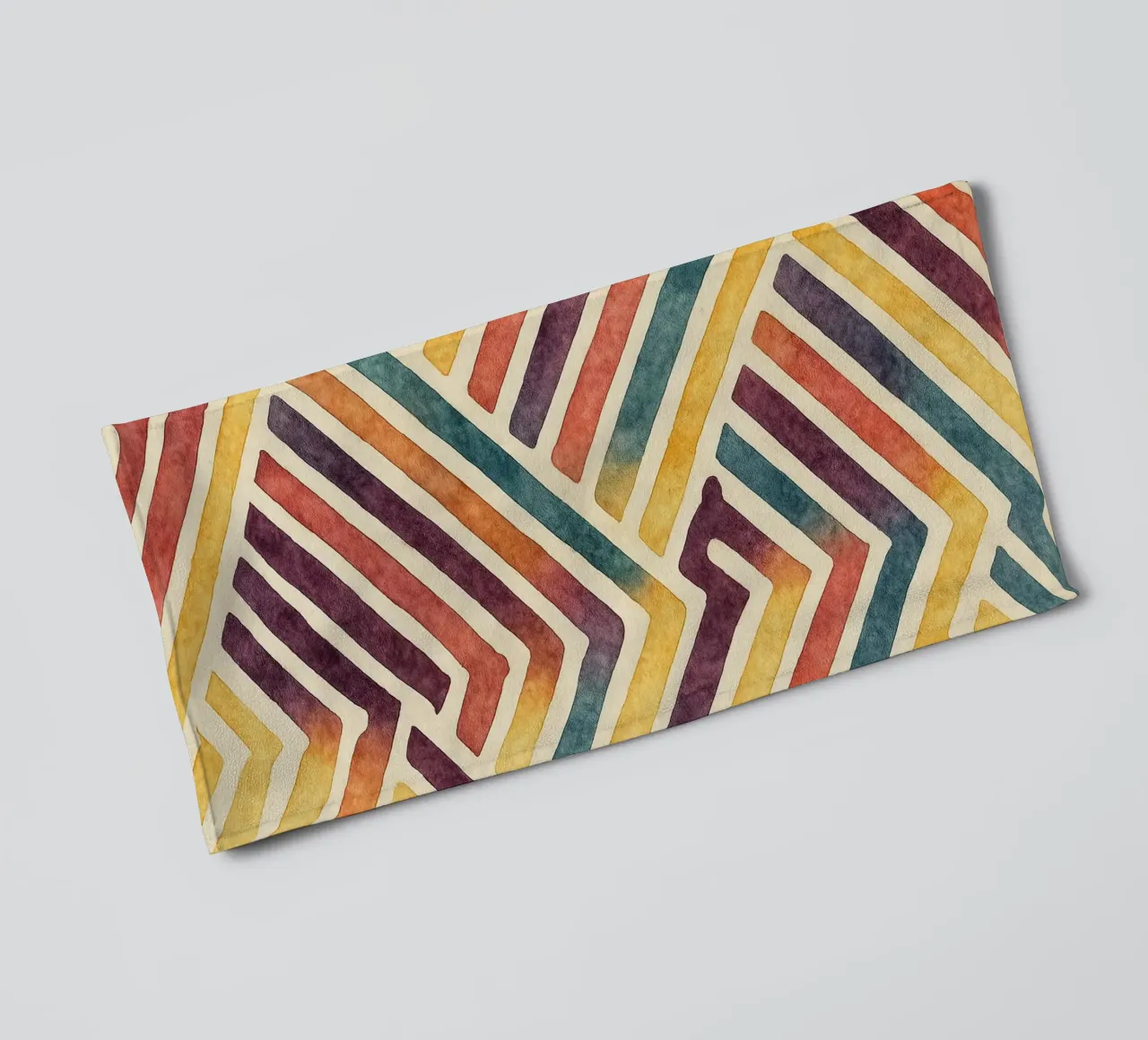 abstract geometric crooked line towel by arkhanz