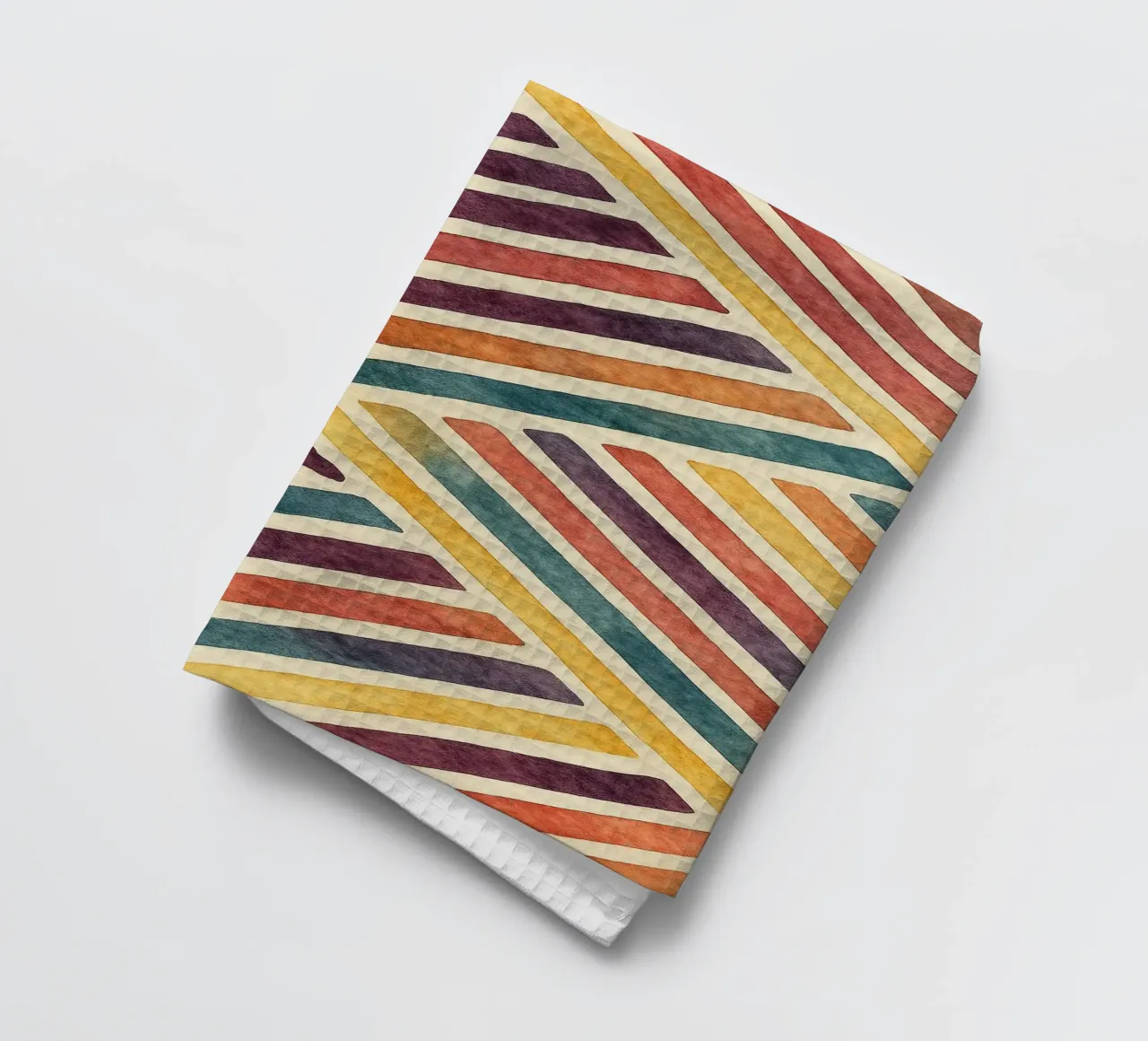 abstract geometric crooked line tea towel by arkhanz