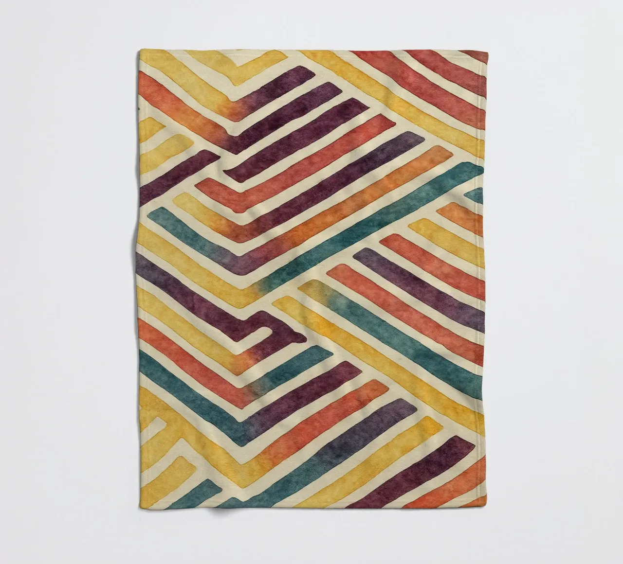 abstract geometric crooked line fleece blanket by arkhanz