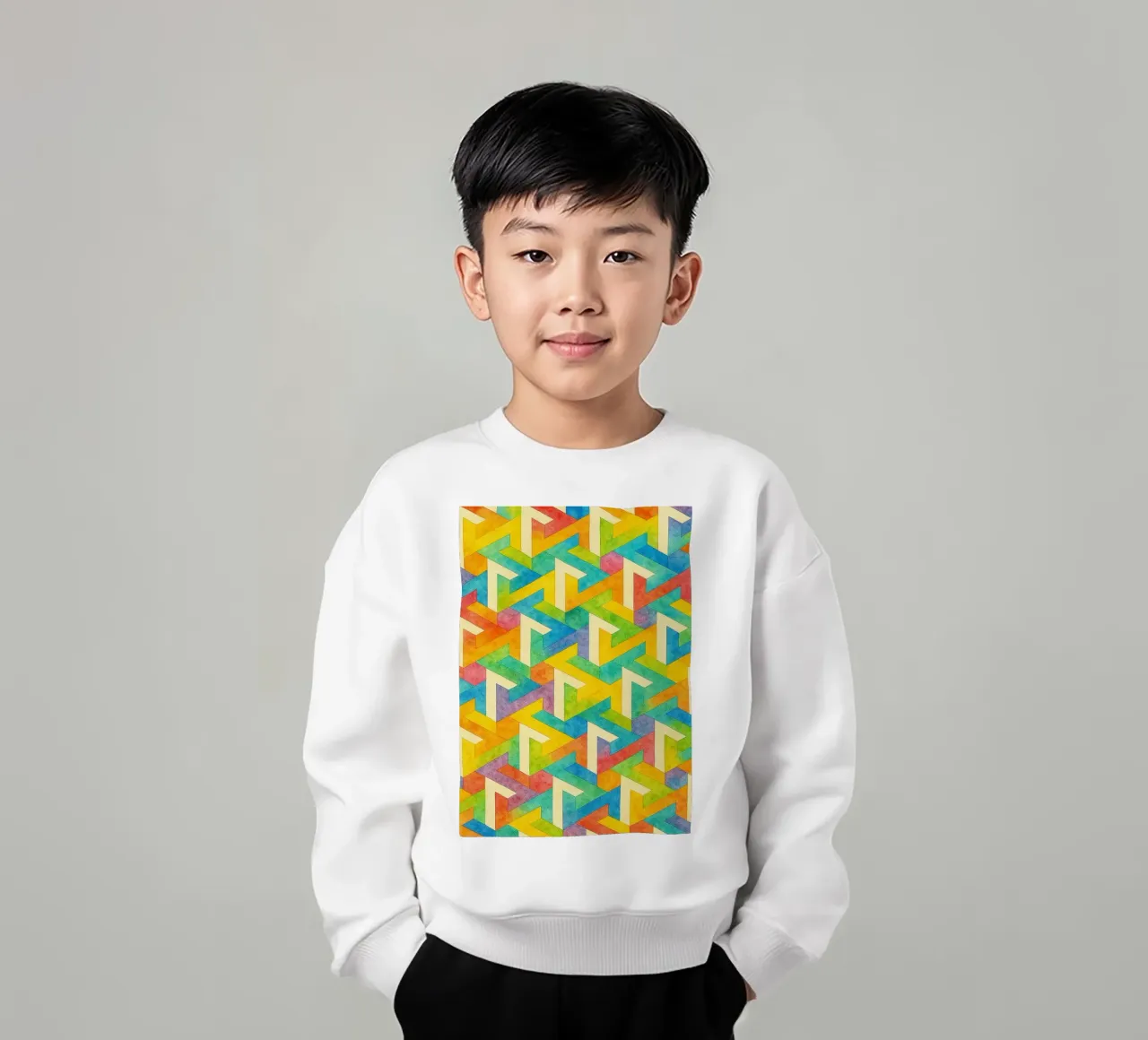 línea transversal geométrica abstracta sudadera para niño de arkhanz