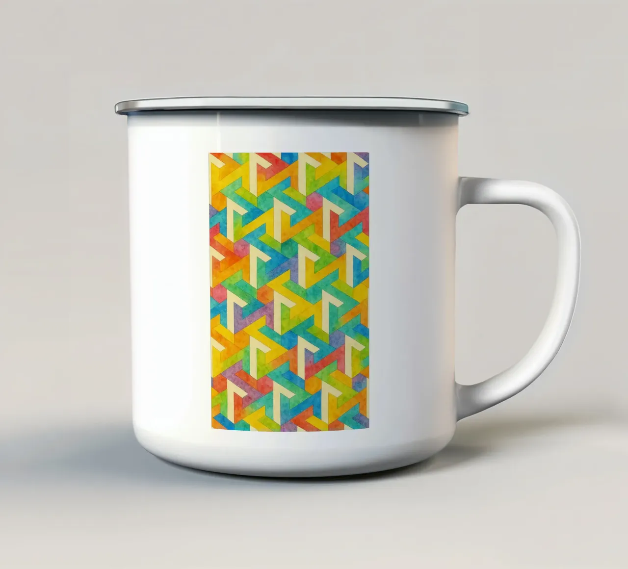 linea trasversale geometrica astratta tazza in smalto da arkhanz