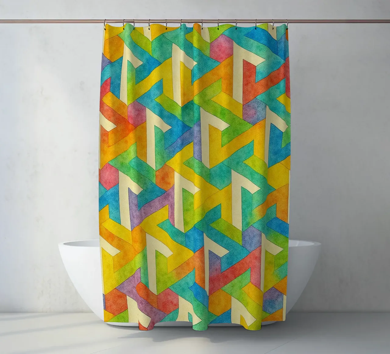 línea transversal geométrica abstracta cortina de baño de arkhanz