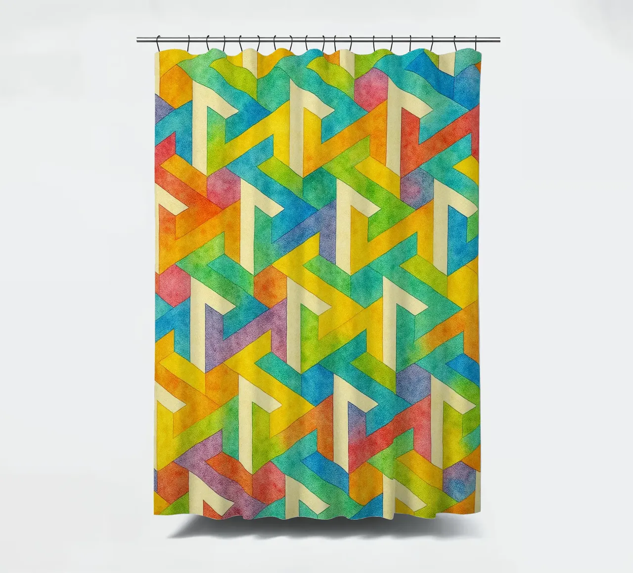 línea transversal geométrica abstracta cortina de baño de arkhanz