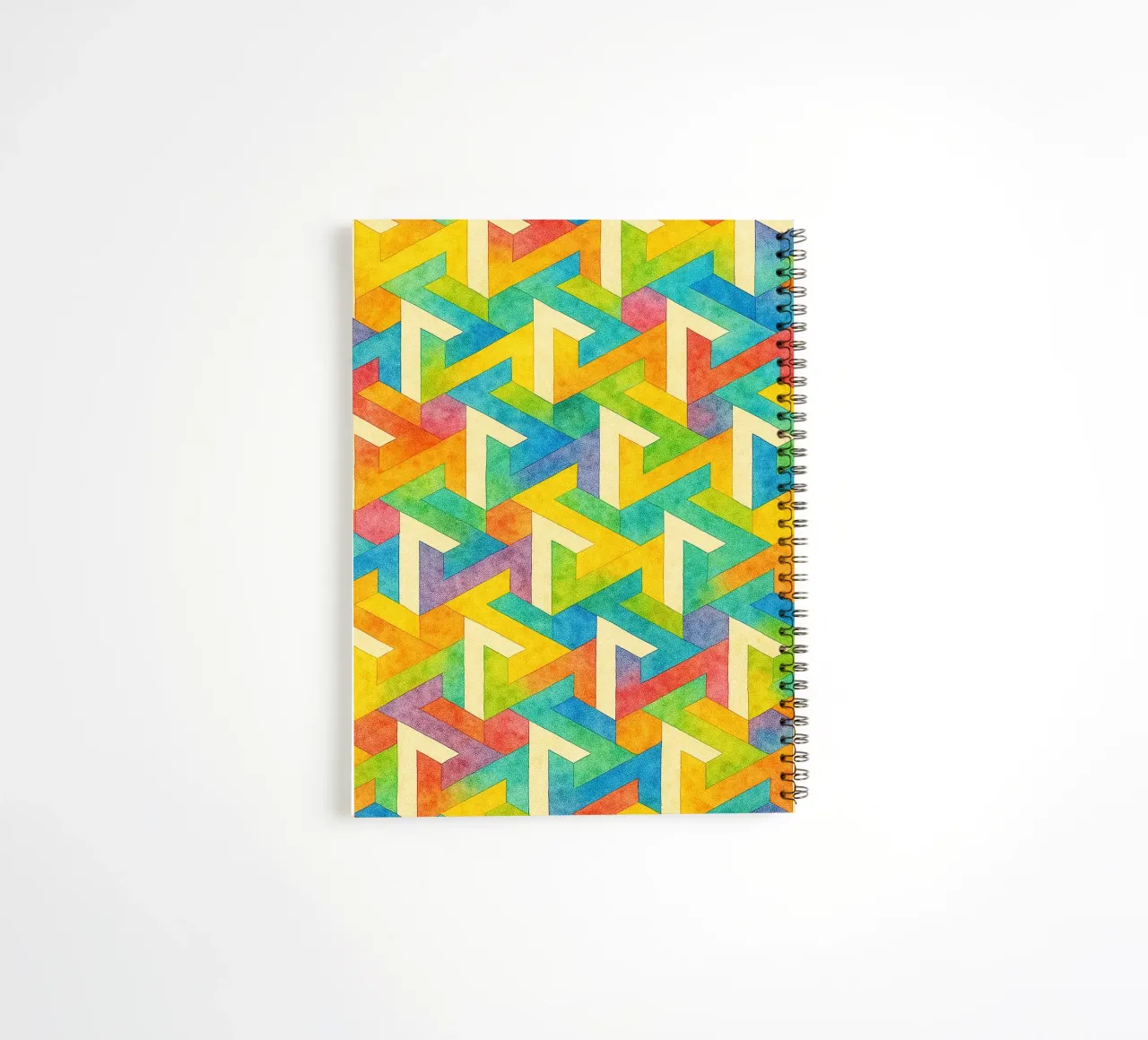 abstract geometric cross line spiral notebook by arkhanz