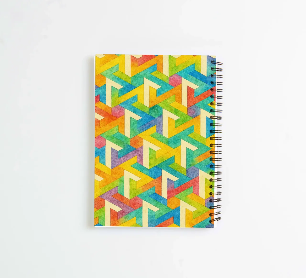 abstract geometric cross line spiral notebook by arkhanz