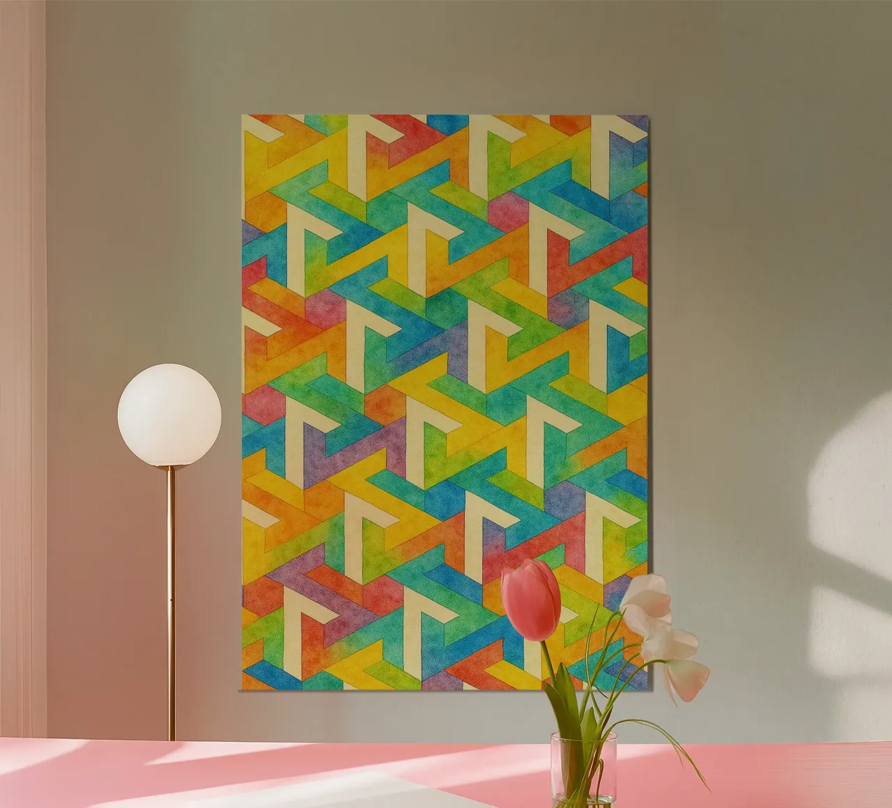 línea transversal geométrica abstracta aluminio dibond de arkhanz