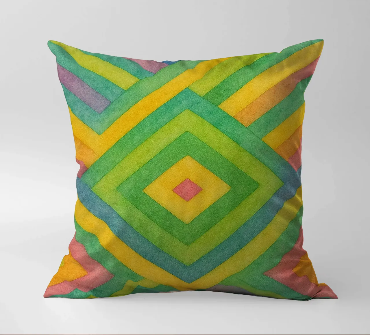 abstract geometric diamond line decorative cushion by arkhanz