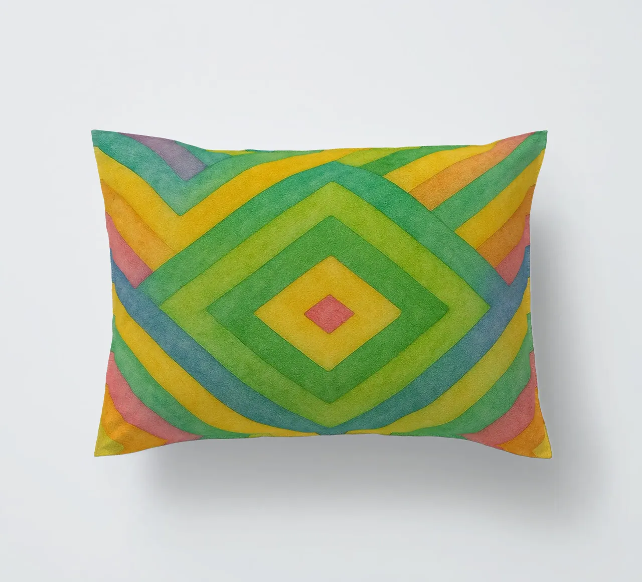 abstract geometric diamond line decorative cushion by arkhanz