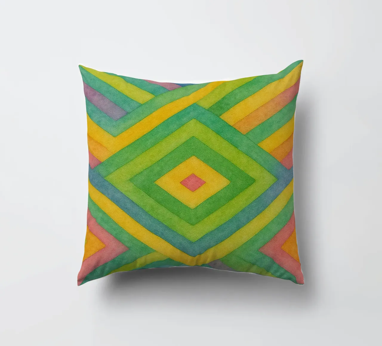 abstract geometric diamond line decorative cushion by arkhanz