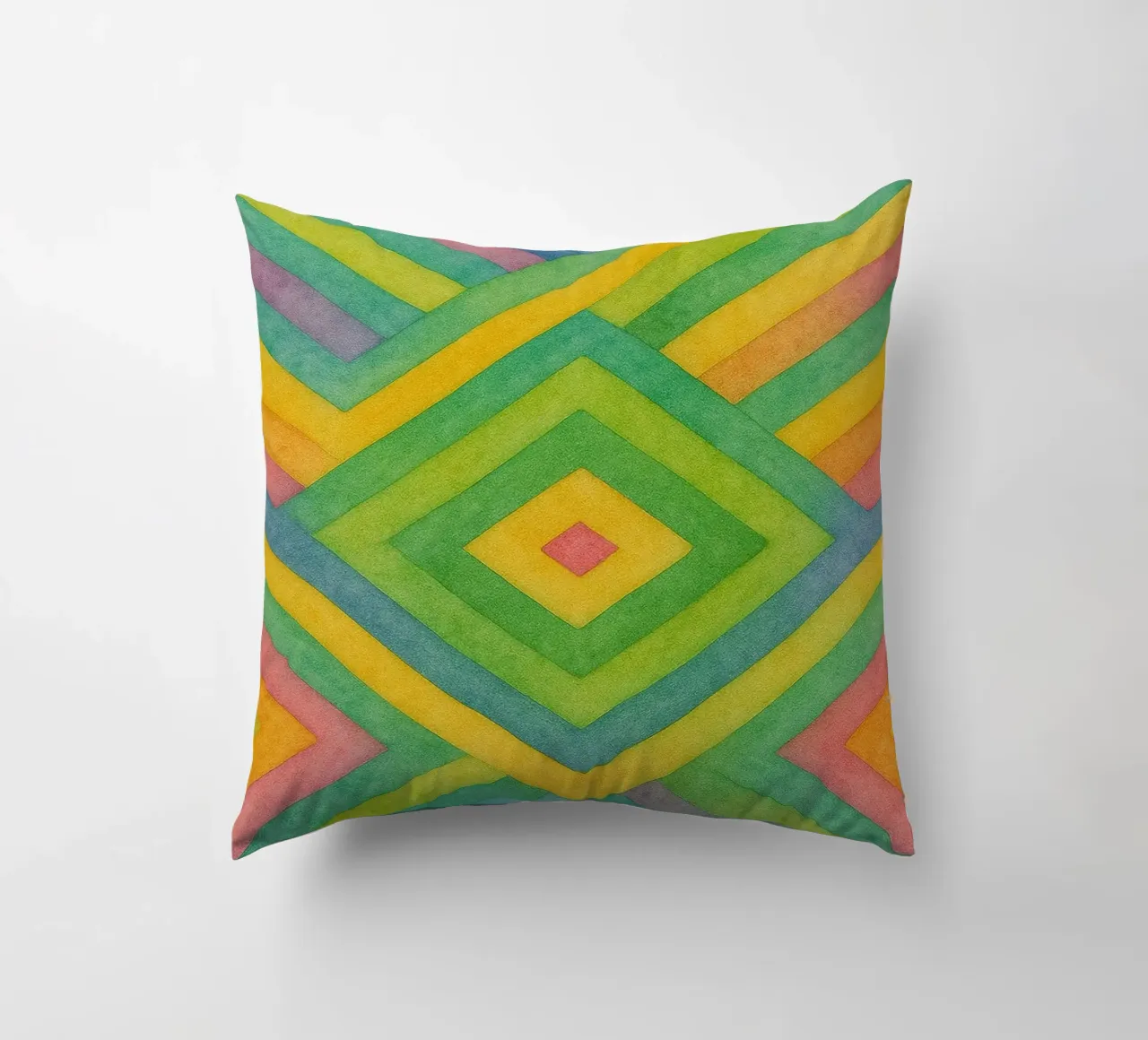 abstract geometric diamond line decorative cushion by arkhanz
