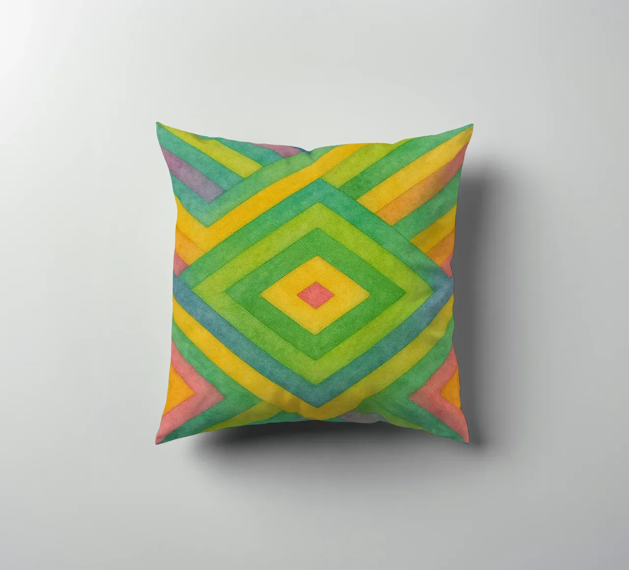 abstract geometric diamond line decorative cushion by arkhanz