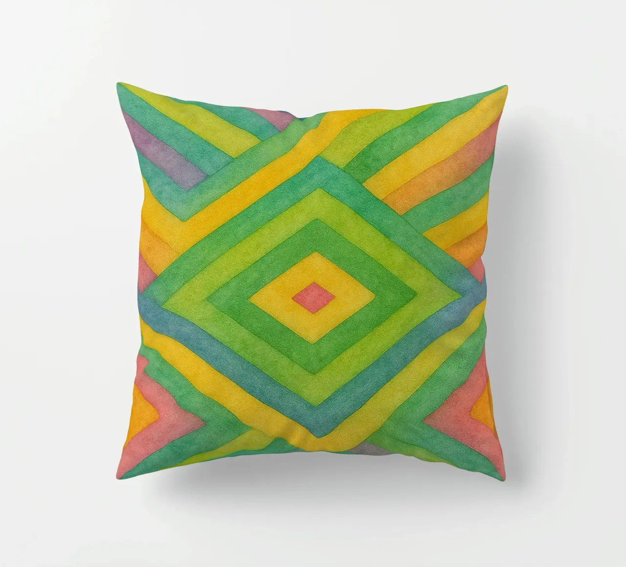abstract geometric diamond line decorative cushion by arkhanz