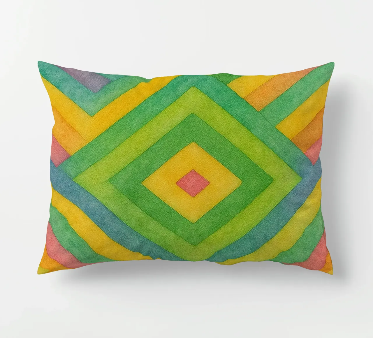abstract geometric diamond line decorative cushion by arkhanz