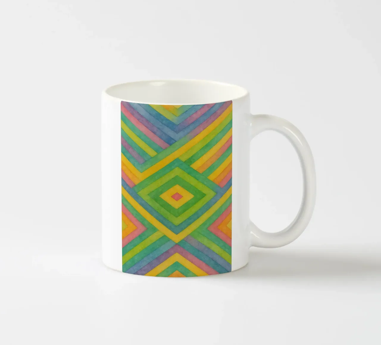 linea geometrica astratta a diamante tazza in ceramica da arkhanz