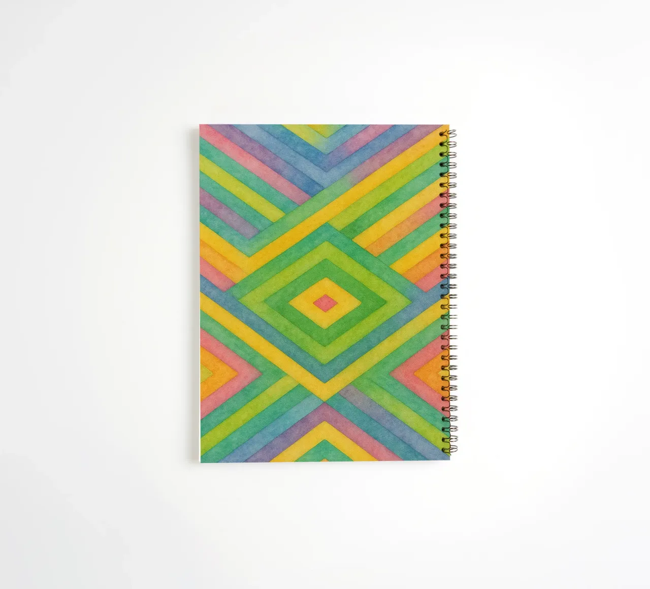 abstract geometric diamond line spiral notebook by arkhanz