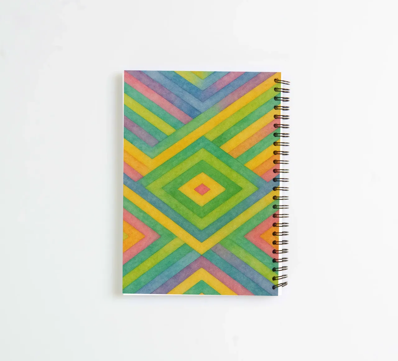 abstract geometric diamond line spiral notebook by arkhanz