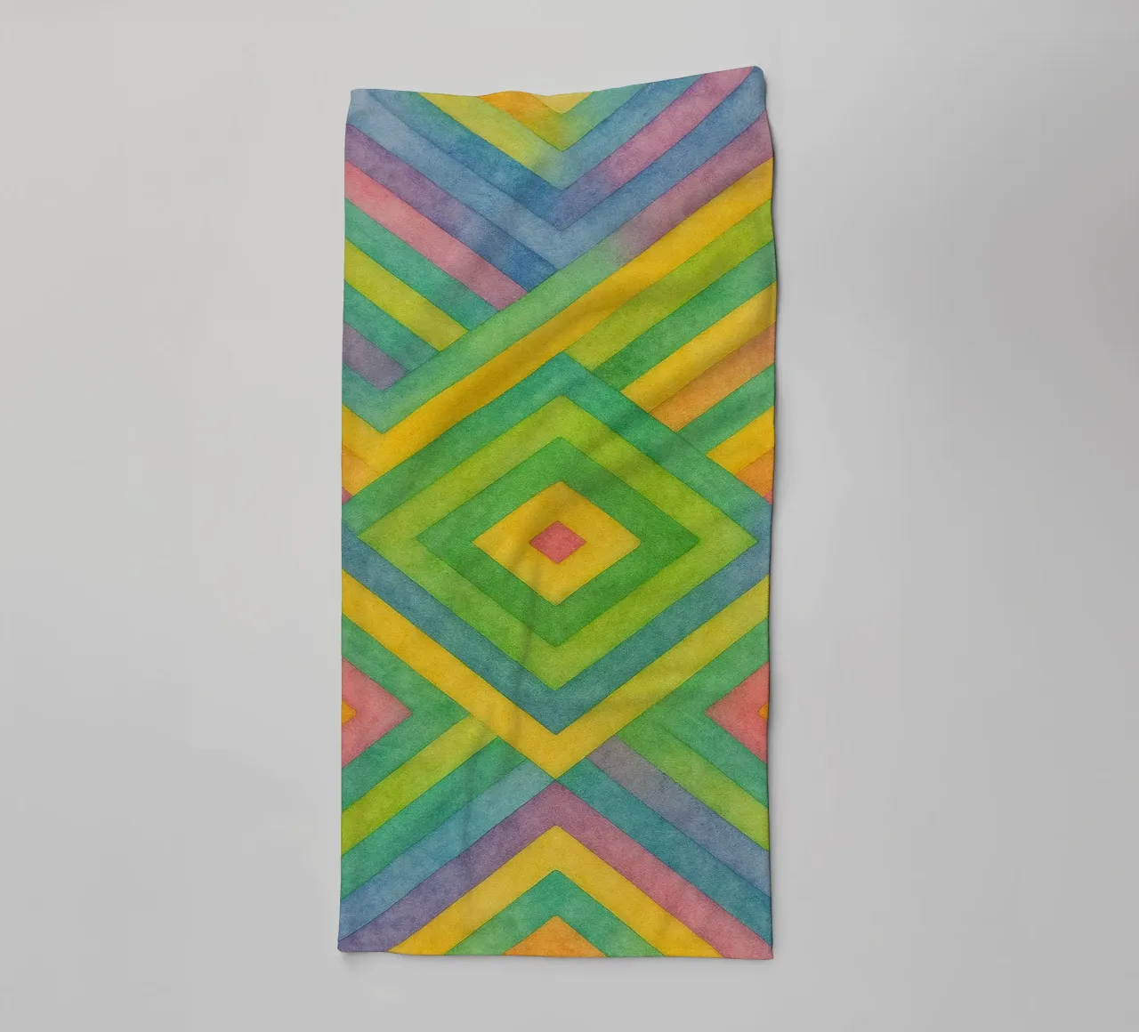 abstract geometric diamond line towel by arkhanz