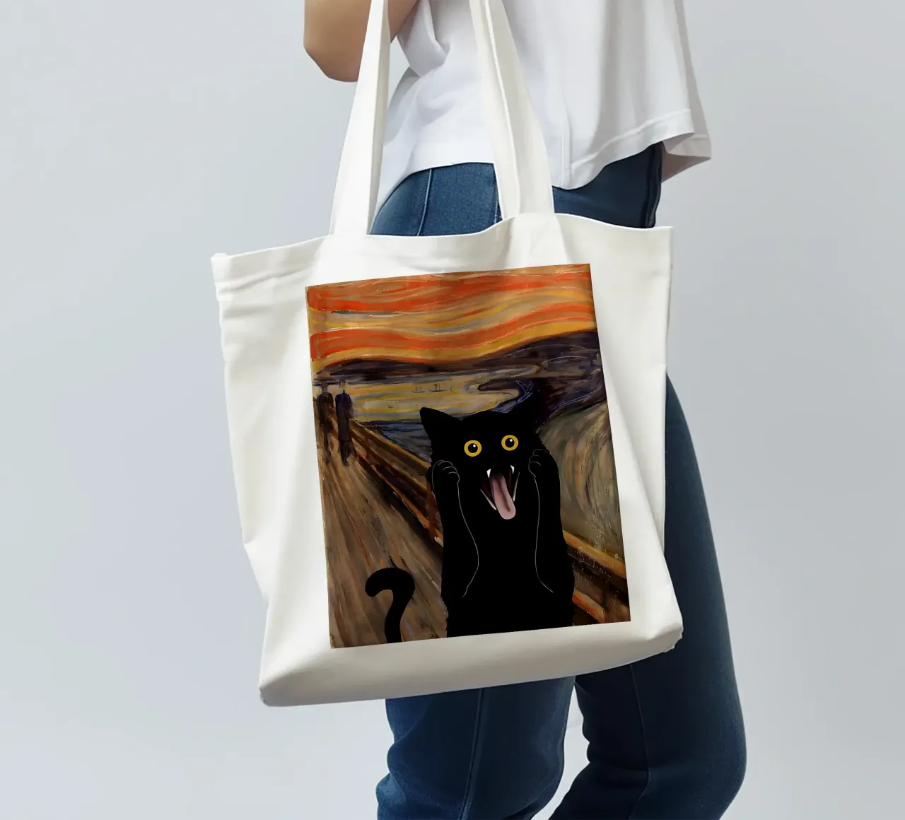 Gatto urlatore borsa in juta da ART BEST