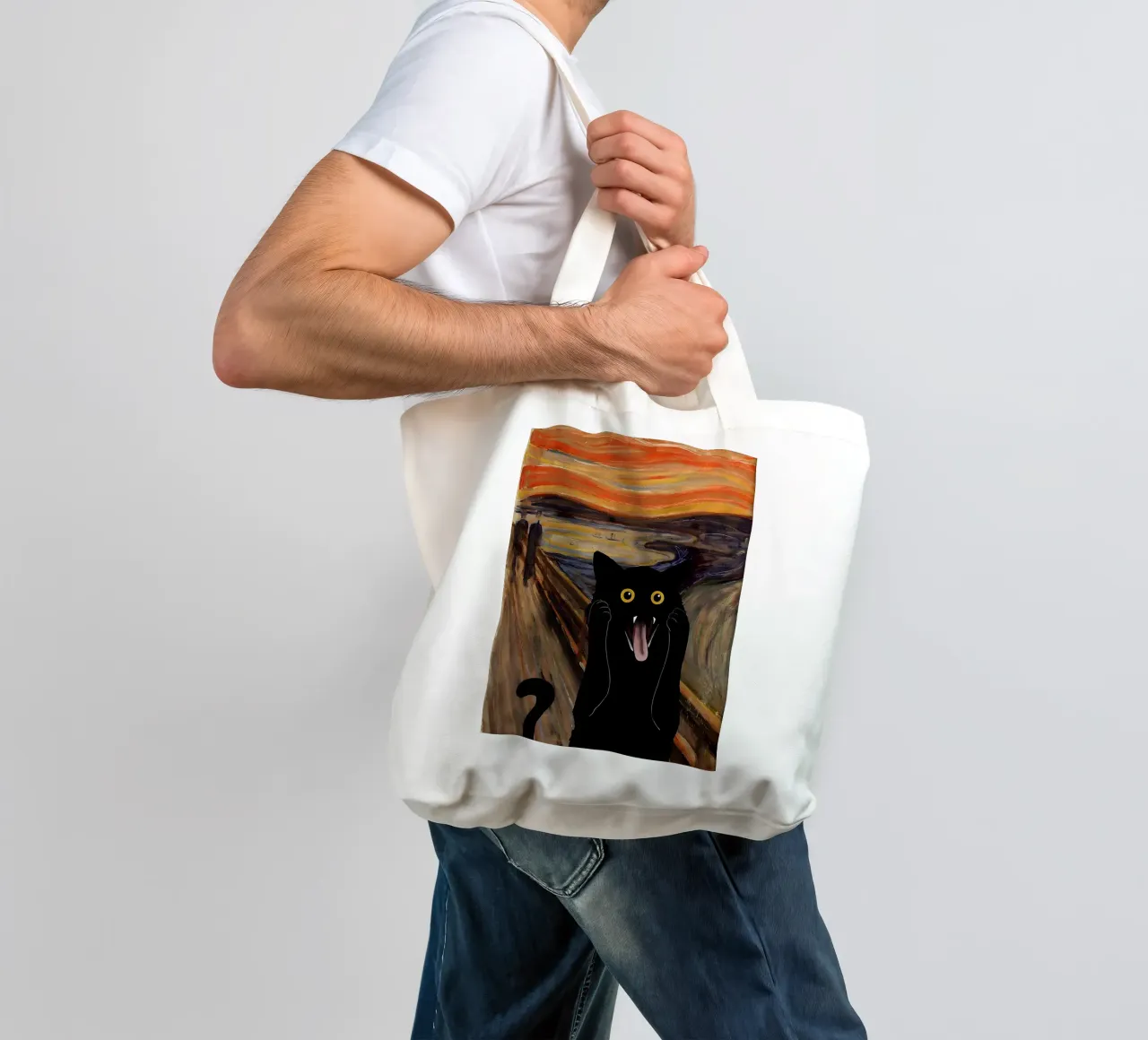Gatto urlatore borsa in juta da ART BEST