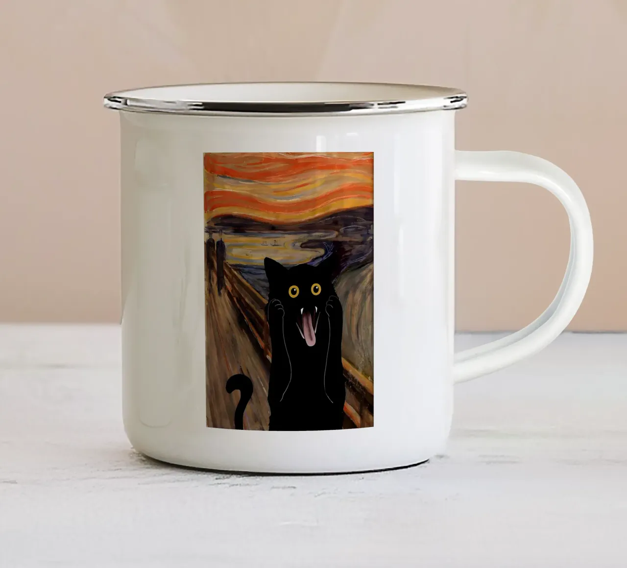 Gatto urlatore tazza in smalto da ART BEST