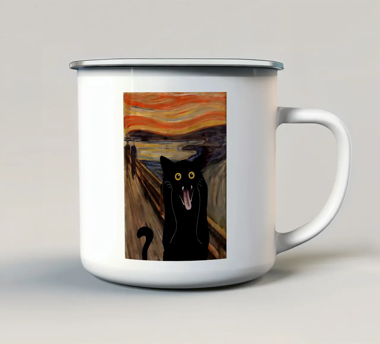 Gatto urlatore tazza in smalto da ART BEST