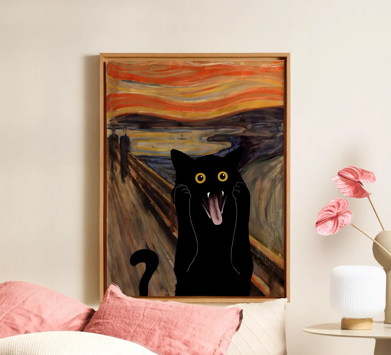Gatto urlatore tela con Cornice a cassetta da ART BEST