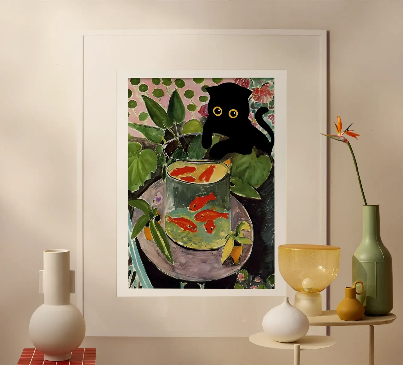 Cat Goldfish Matisse poster by ART BEST